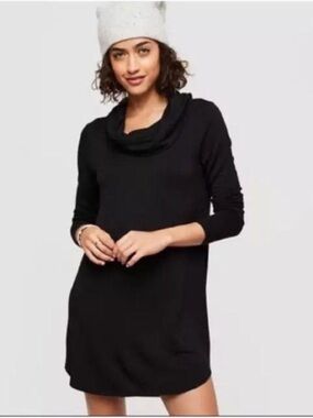 Lou & Grey Signature Soft Black Cowl Neck Tunic Dress—Small